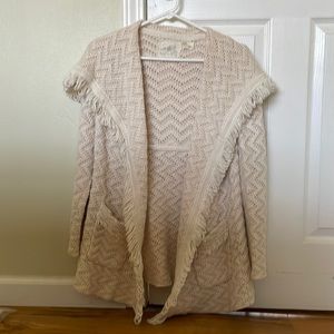 Anthropologie angels of the north chevron fringe cardigan small super cute!